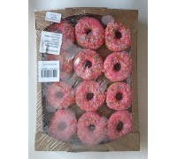 Донат Don Donut "Клубника" с начинкой вкус клубники 12шт (48шт/80гр)